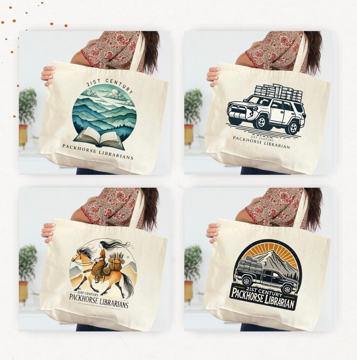 21st Century Packhorse Librarians Tote Bags (Made to Order)