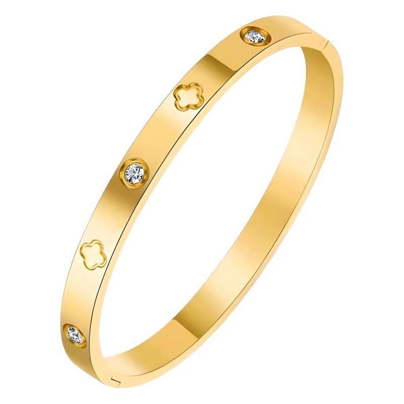 18K NON-TARNISH WATERPROOF STAINLESS STEEL BANGLE GOLD