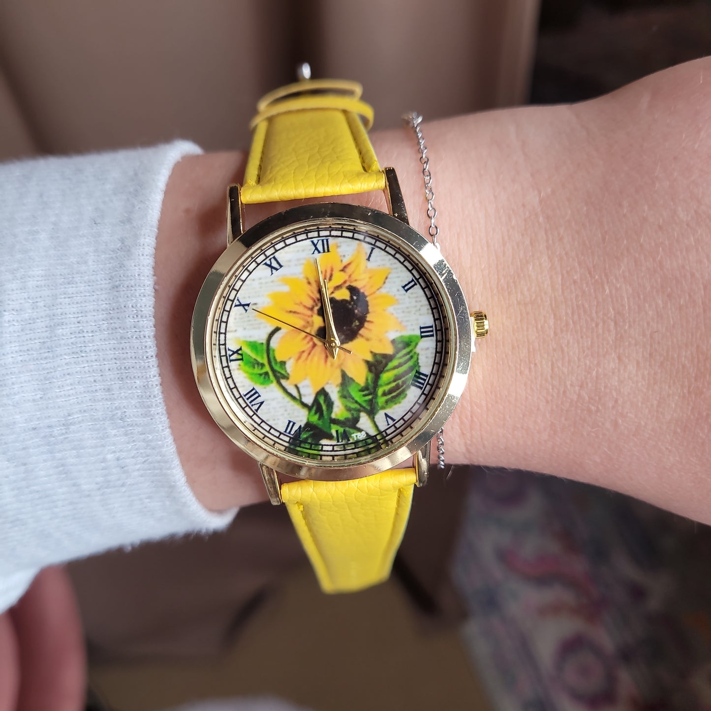 Yellow Strap Flower Watch