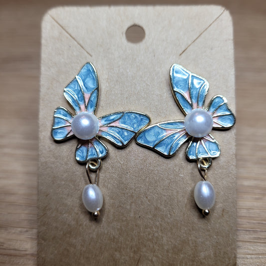 Pearl Butterfly Earrings