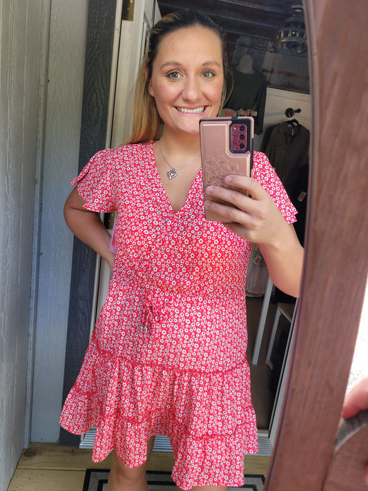 Red Floral Dress