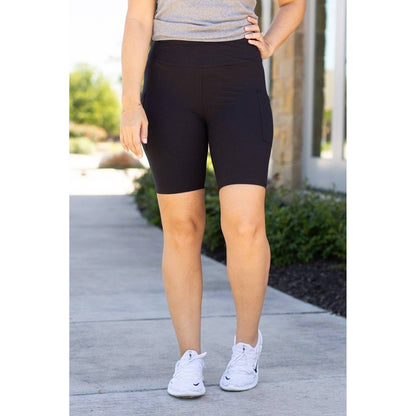 The Bree - Black  BIKER 7-inch SHORTS: S/M (Sizes 4-10) - OS