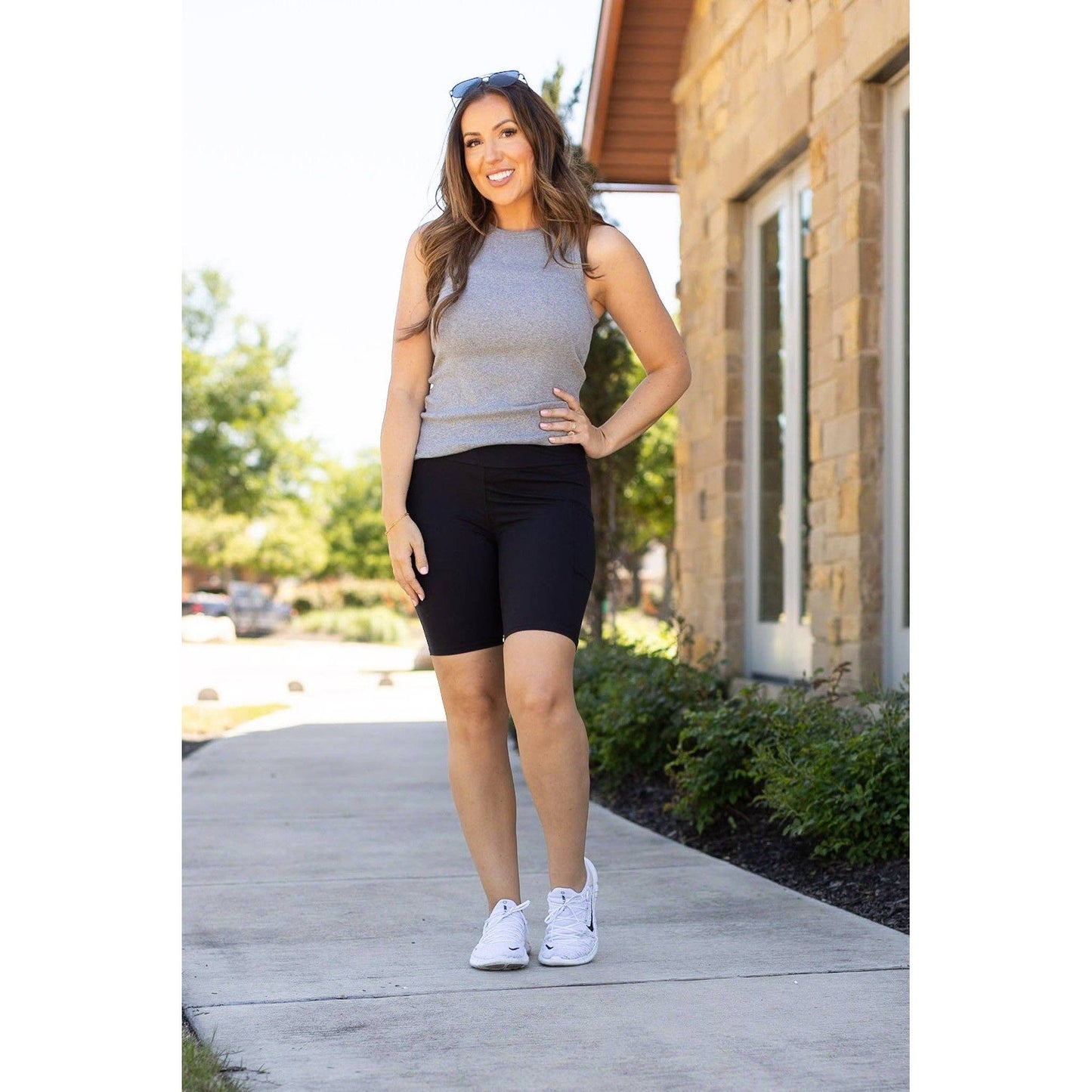 The Bree - Black  BIKER 7-inch SHORTS: S/M (Sizes 4-10) - OS