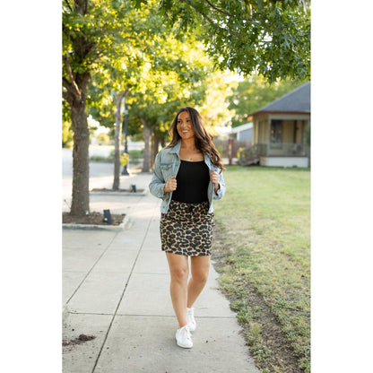 Ready to Ship | The Liana - Leopard 2.0 Jogger Skirt: L/XL (Sizes 12-18) - TC