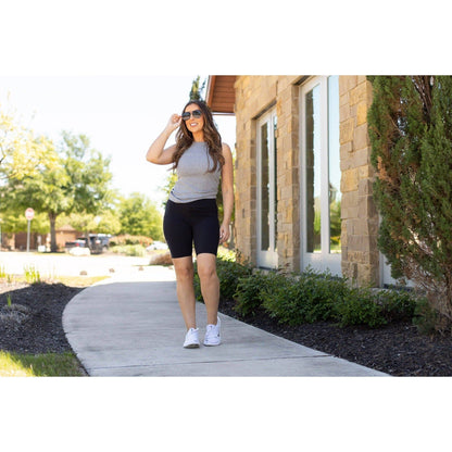 The Bree - Black  BIKER 7-inch SHORTS: S/M (Sizes 4-10) - OS