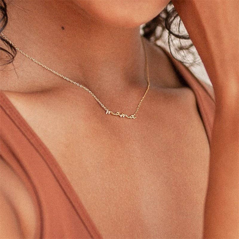 18K STAINLESS STEEL TARNISH FREE MAMA NECKLACE Silver