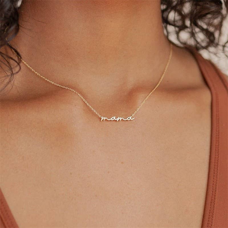 18K STAINLESS STEEL TARNISH FREE MAMA NECKLACE Silver