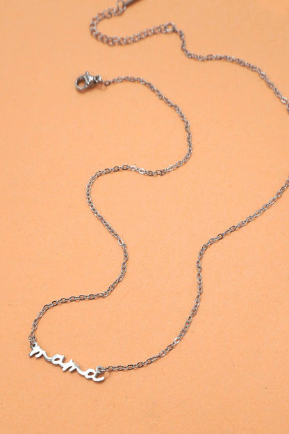 18K STAINLESS STEEL TARNISH FREE MAMA NECKLACE Silver