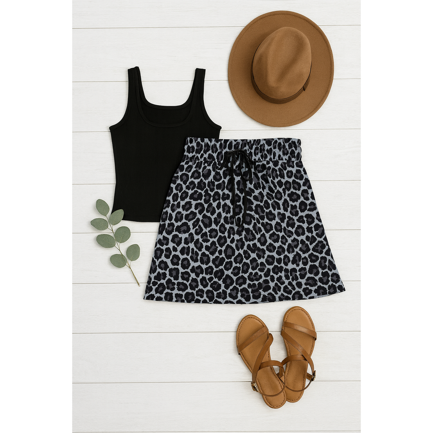 The Stella -  Snow Leopard Jogger Skirt: 2XL/3XL (Sizes 20-28) - TC2