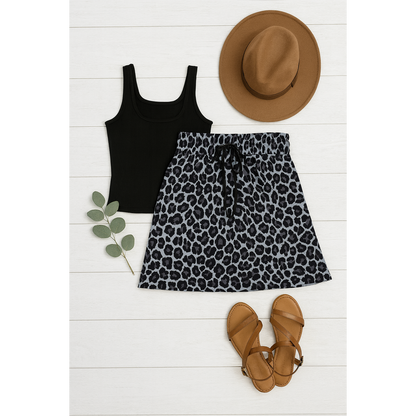 The Stella -  Snow Leopard Jogger Skirt: 2XL/3XL (Sizes 20-28) - TC2