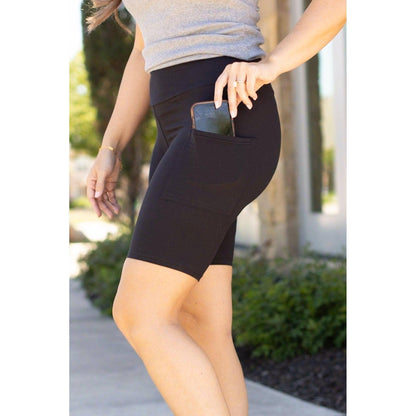 The Bree - Black  BIKER 7-inch SHORTS: S/M (Sizes 4-10) - OS