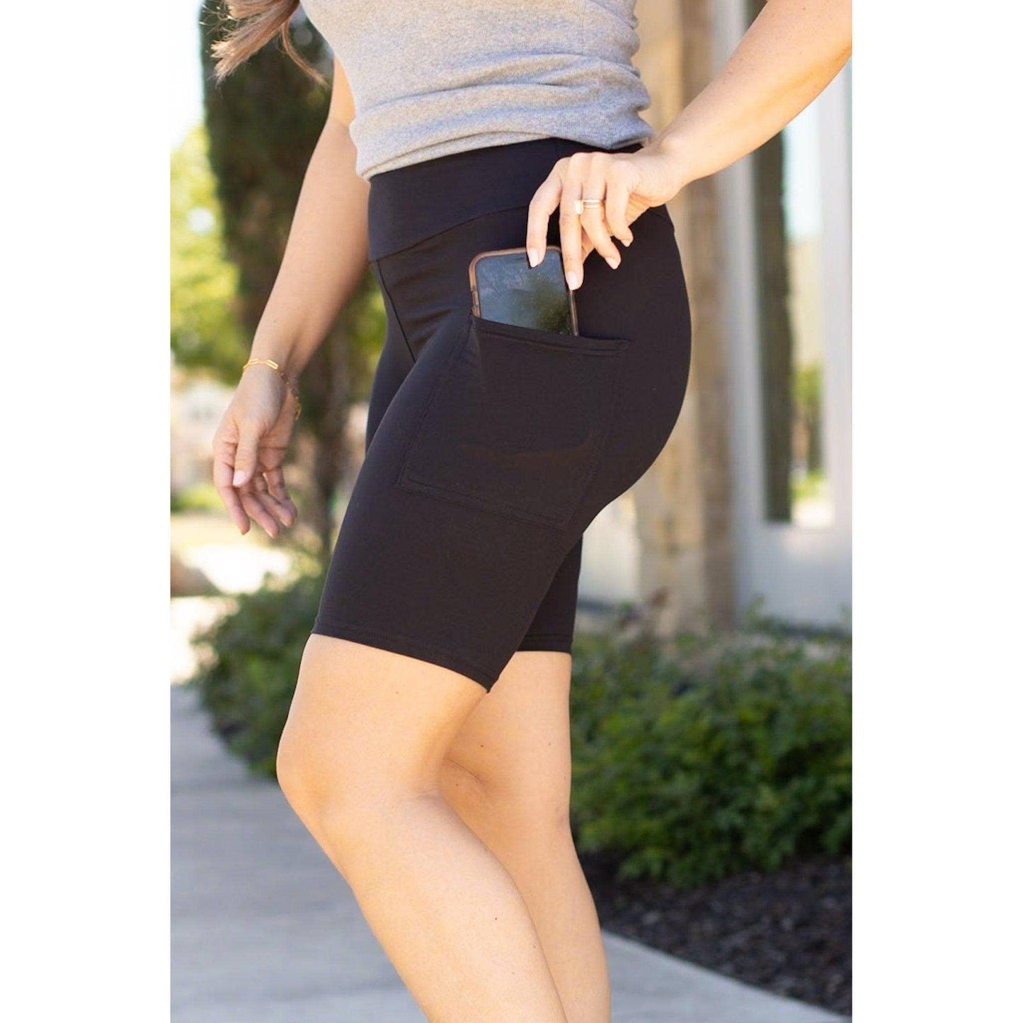 The Bree - Black  BIKER 7-inch SHORTS: L/XL (Sizes 12-18) - TC