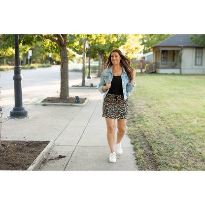 Ready to Ship | The Liana - Leopard 2.0 Jogger Skirt: L/XL (Sizes 12-18) - TC