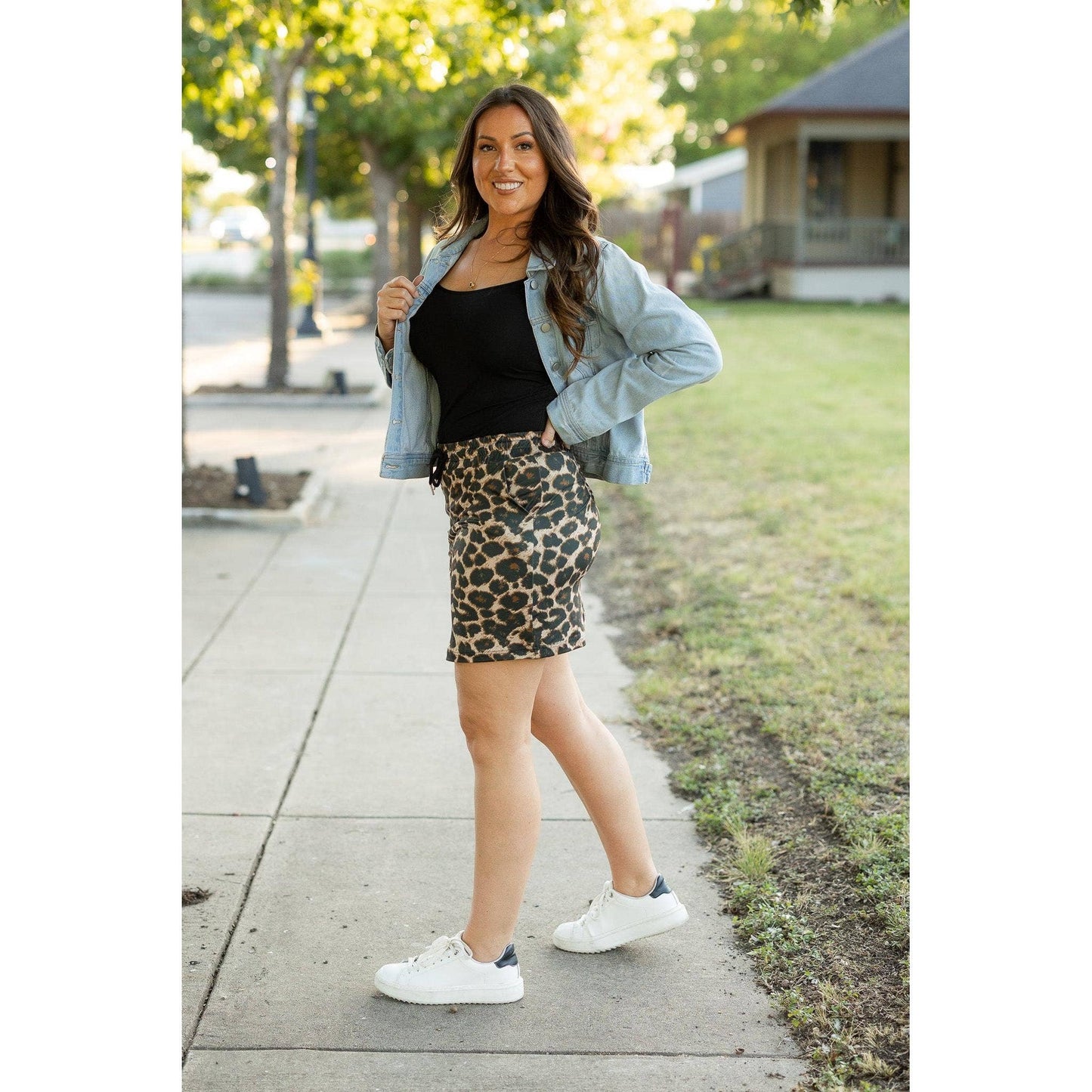 Ready to Ship | The Liana - Leopard 2.0 Jogger Skirt: L/XL (Sizes 12-18) - TC