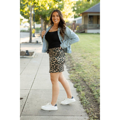 Ready to Ship | The Liana - Leopard 2.0 Jogger Skirt: L/XL (Sizes 12-18) - TC
