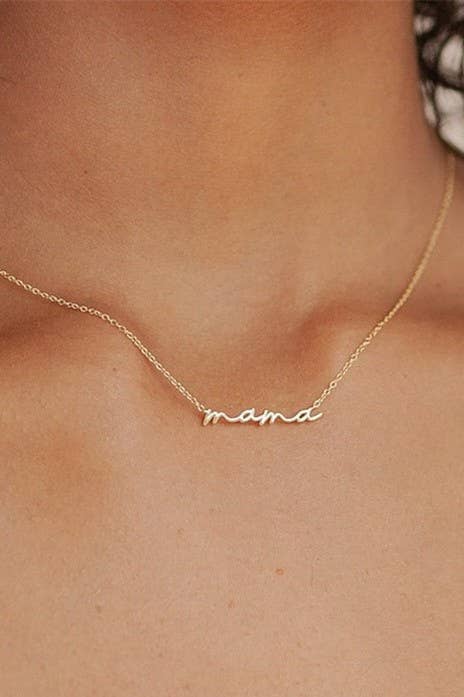 18K STAINLESS STEEL TARNISH FREE MAMA NECKLACE Silver