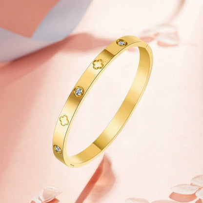 18K NON-TARNISH WATERPROOF STAINLESS STEEL BANGLE GOLD
